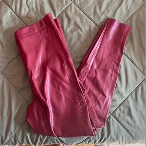 Burgundy Skinny Leather Pant